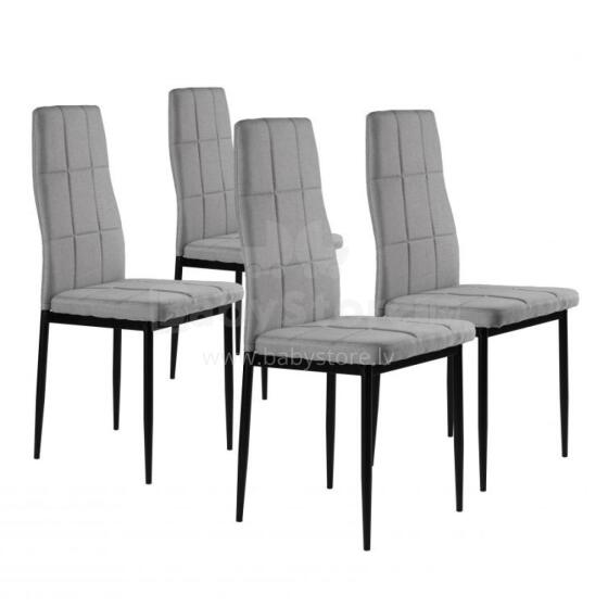 Aizpildītas krēsli ēdamistabai un viesistabai, 4 gabalu komplekts, pelēks, ModernHome