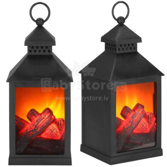 Hanging LED lantern with flame effect, Springos CL0862 decorative lamp 10.5×10.5×22.5 cm