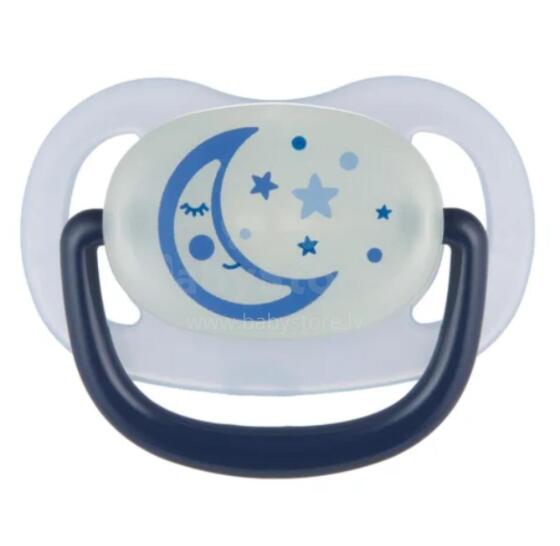 CANPOL 22/501_blu new Soothing Pacifier Silicone 6-18m Anatomical NIGHT DREAMS Blue
