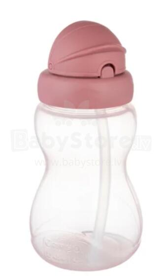 CANPOL 56/109_pin2 pudele ar salokāmu silikona salmiņu 270 ml rozā