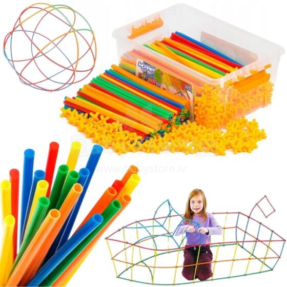 WOOPIE Construction Straws Colorful 800 pcs