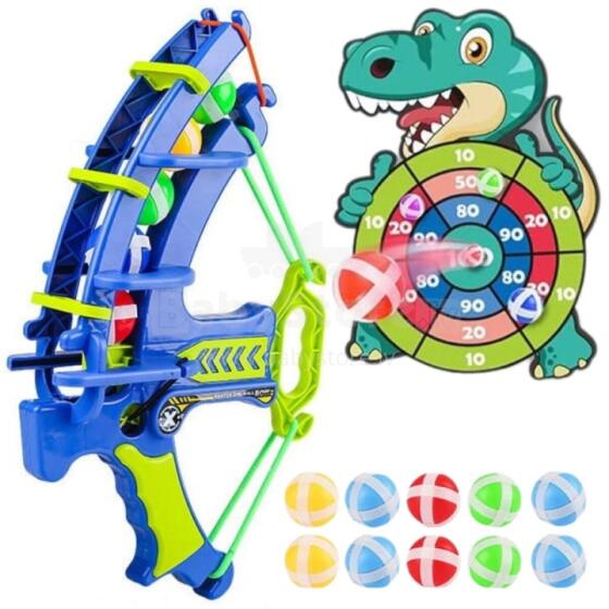 WOOPIE Dexterity Game with Velcro Darts 2-in-1 Set Target + Bow Launcher Dino
