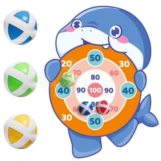 Игра на ловкость WOOPIE с мишенью в виде акулы и липучими дротиками
