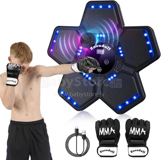 Music Boxing Machine Art.255571 Sienas stiprināma boksa paliktnis/vairogs ar cimdiem