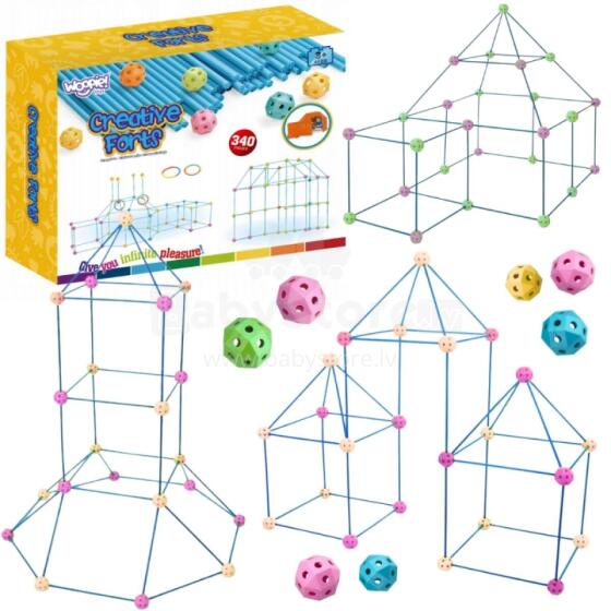 WOOPIE Construction Set XXL Building Blocks for Tent Base Tubes Straws 340 pcs