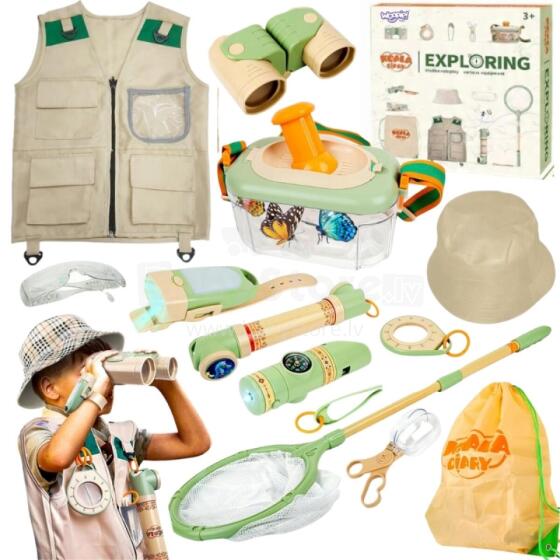 WOOPIE Little Explorer Set Binoculars Compass Insect Net Butterfly Flashlight