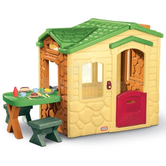 Little Tikes Piknika Māja ar Terasi un Burvju Durvju Zvanu - Dabisks
