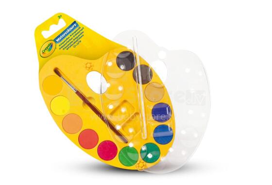 CRAYOLA akrila krāsa Watercolour Paint Palettte, 12 krāsas, 53-8434