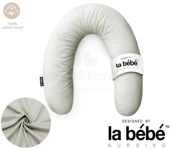 La Bebe™ Rich Maternity Pillow Art.255992 Light Grey Pakaviņš (pakavs) mazuļa barošana, gulēšanai, pakaviņš grūtniecēm 30x104 cm