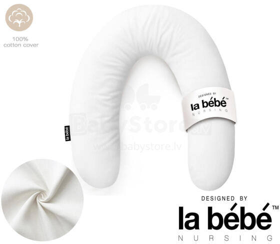 La Bebe™ Rich Maternity Pillow Art.255993 White Подковка для сна, кормления малыша 30x104 cm