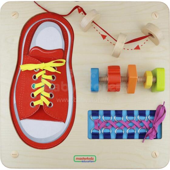 MASTERKIDZ Izglītojošā Dēļa - Roku Prasmes Šņorēšana Montessori