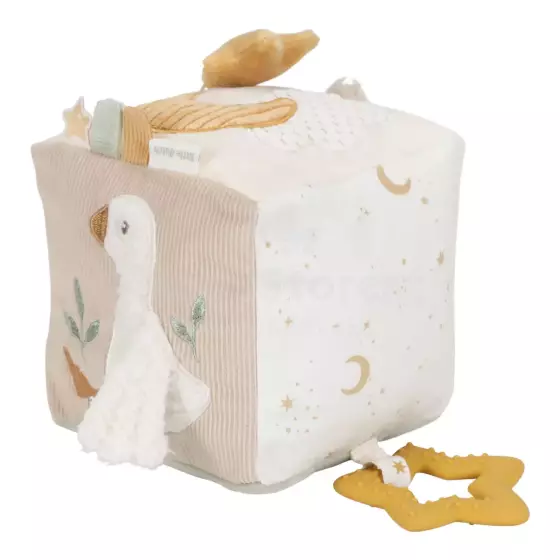 Little Dutch Soft Activity Cube Natural Newborn Art.8409  Mīkstais attīstošais klucis