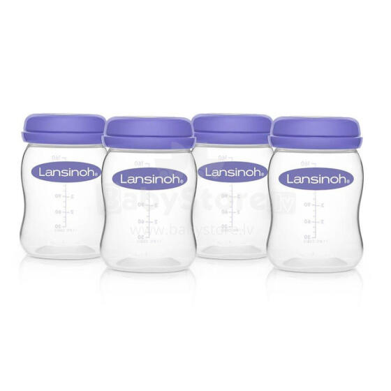 Lansinoh Breastmilk Storage Bottles Art.20417 piena uzglabāšanas pudeles 4 gab.160ml