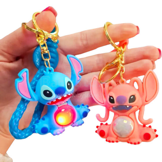 BRELOK GUMOWY ŚWIECĄCY STITCH 3 KOLORY
