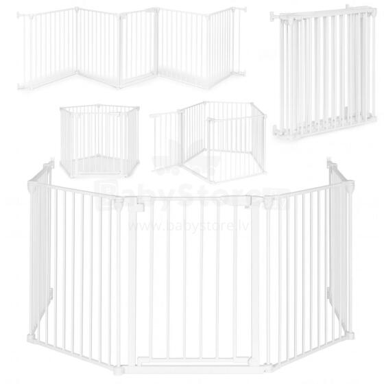 Drošības vārti bērniem un mājdzīvniekiem – 5 paneļi, 60 cm, metāls balts ECOTOYS