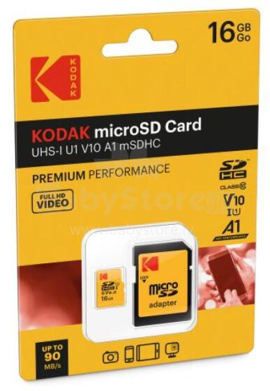 Kodak mSD 16GB UHS-I U1 V10 A1 Premium EKMSDM16GHC10K