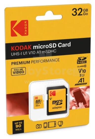 Kodak mSD 32GB UHS-I U1 V10 A1 Premium EKMSDM32GHC10K