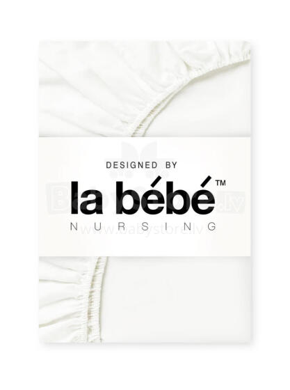 La Bebe™ Cotton 89x38+5 см  Art.24440  хлопковая белая простынка на резинке