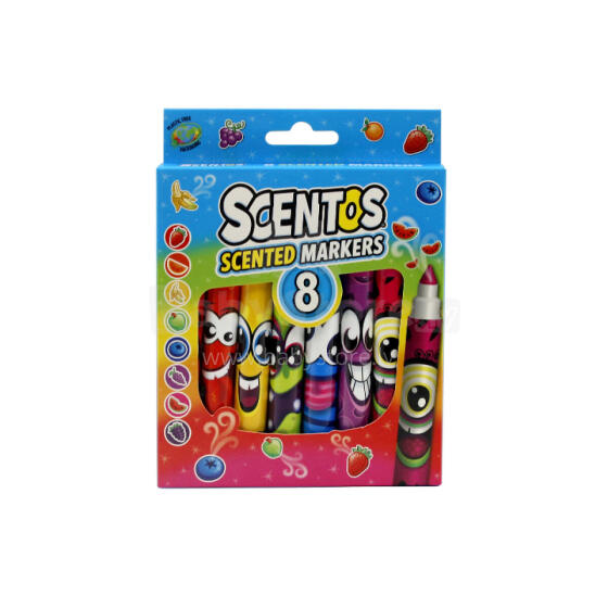 SCENTOS ST 40605 Scented Markers - Funny Faces 8 pcs