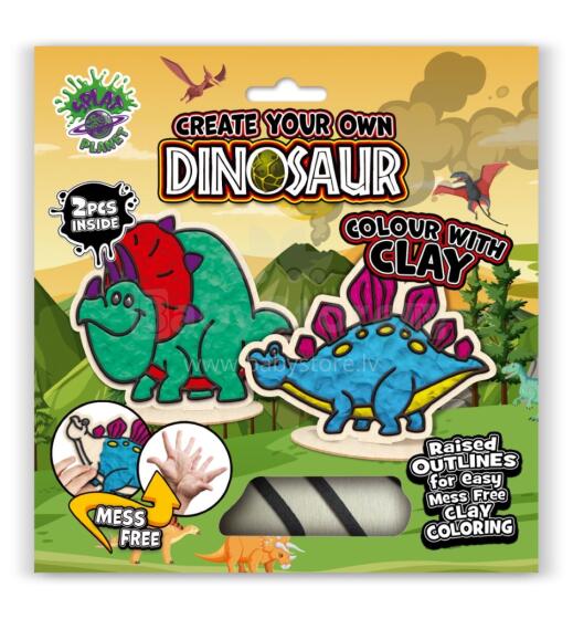 Splat Planet radošais modelīna komplekts ar koka Dinozauriem 