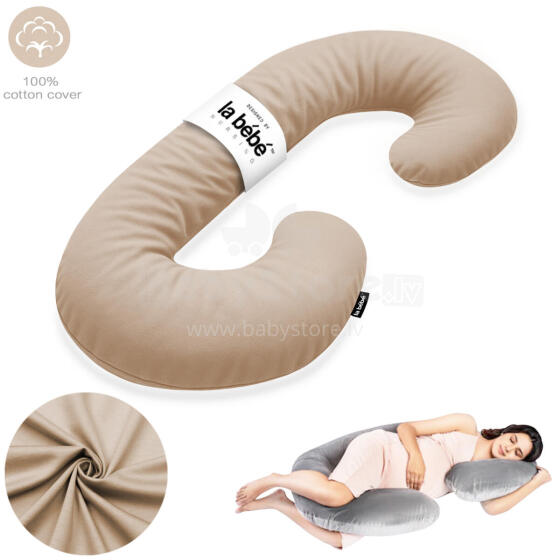 La Bebe™ Maternity Pillow Cotton Sì -Duo Art.256044 Beige caramel 100% cotton. Multifunctional maternity pillow with memory foam filling