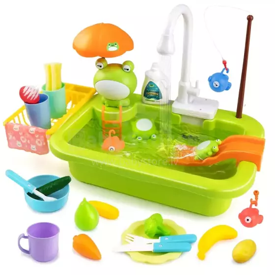 Play Sink Toy Art.257368 Green mazgājamā virtuves izlietne