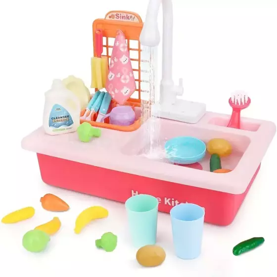 Play Sink Toy Art.257371 Pink  Кухонная раковина с аксессуарами