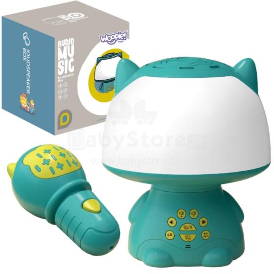 Многофункциональная RGB лампа Woopie с Bluetooth колонкой, караоке и модулем изменения голоса, SD карта, AUX, бирюзовая