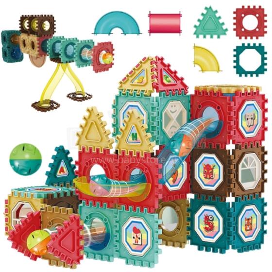 WOOPIE Magnetic Construction Blocks 3D Educational Set Marble Run 68 pcs