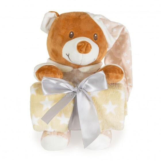 Mini Baby Addie Bear Set Art.257593 Beige  Детский пледик 90x75 см+мягкая игрушка Медвежонок 24см