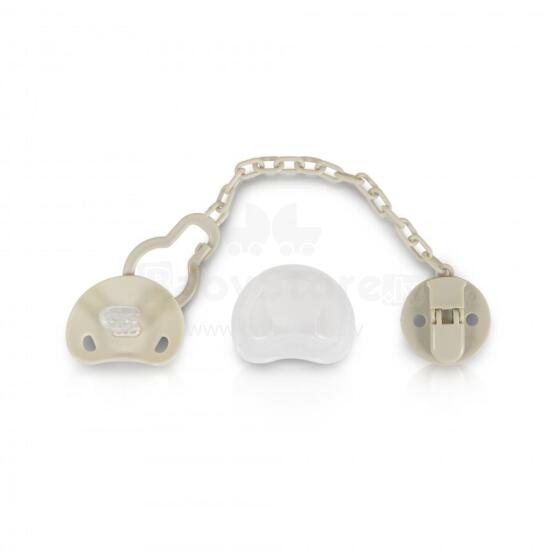 Mini Baby Soother&Soother Star Grey Art.257597 Silikona knupis ar turētāju 0-6 mēn.
