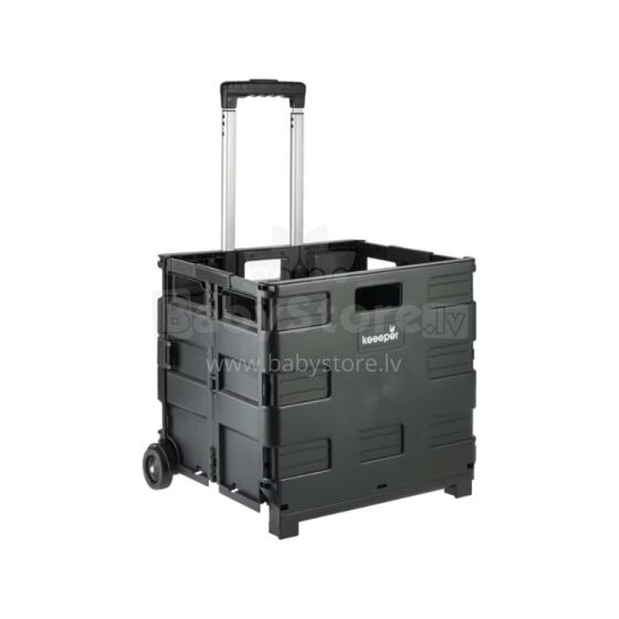 Iepirkumu ratiņi salokāmi ar kravnesību līdz 35kg Olli 65L 42x40,5x38cm melni