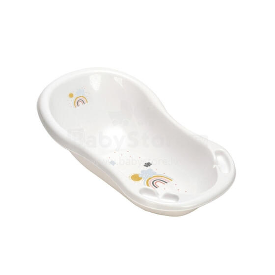 Baby bathtub 84cm with stopper Maria &amp;quot;Rainbow&amp;quot; 84x49x29cm white