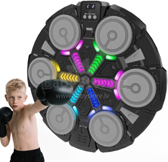 Music Boxing Machine Art.257853  Sienas stiprināma boksa paliktnis/vairogs ar cimdiem