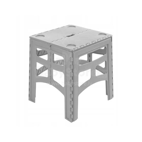 Salokāms āra galds M ar kravnesību līdz 80kg Timo 46,5x44,5x55cm pelēks