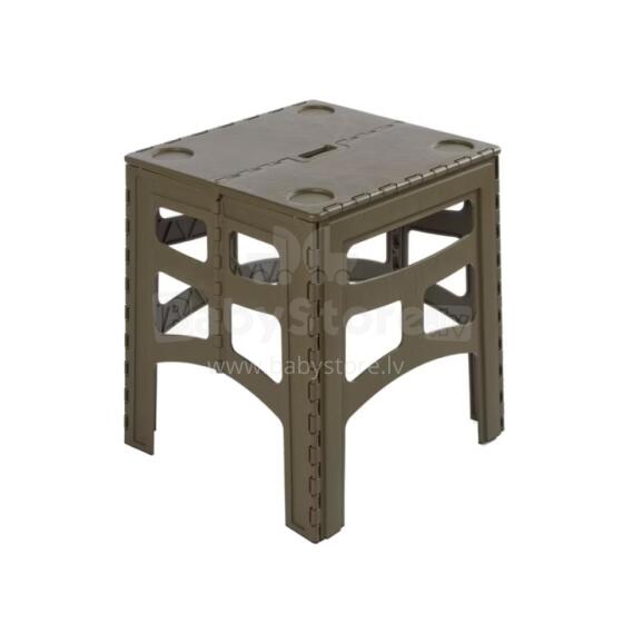 Salokāms āra galds M ar kravnesību līdz 80kg Timo 46,5x44,5x55cm olīvu krāsā 
