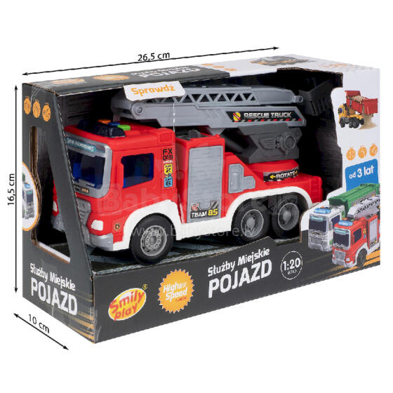 SMILY PLAY SP85154 Pašvaldību pakalpojumu transportlīdzeklis ugunsdzēsēju mašīna