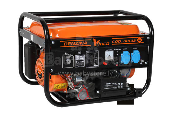 STRĀVAS ĢENERATORS PT3800A-E VINCO 3.2 KW / 7.5 ZS / 15 L 2X230 V 16 A / 1X12 V / AVR