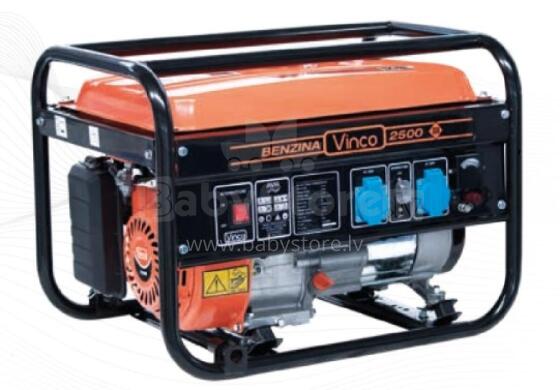 ГЕНЕРАТОР ЭЛЕКТРОЭНЕРГИИ AG-HA-2500 VINCO 2.2 КВТ / 5.5 Л.С. / 15 Л 2X230 В 16 А / 1X12 В / AVR
