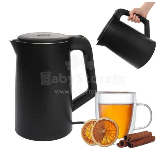Cordless Electric Travel Kettle 1500W 1.8L Rotating Base Black