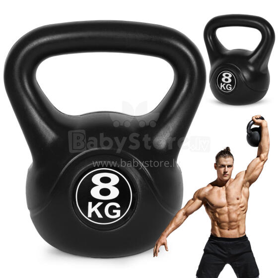 Kettlebell 8 kg vingrošanai, hanteles, svara bumba, fitnesa slodze, ModernHome