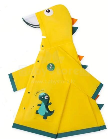 Kids Soft Raincoat Dino Art.258548 Yellow  детский стильный дождевик