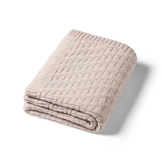 1647/03 KNITTED COTTON BLANKET BEIGE