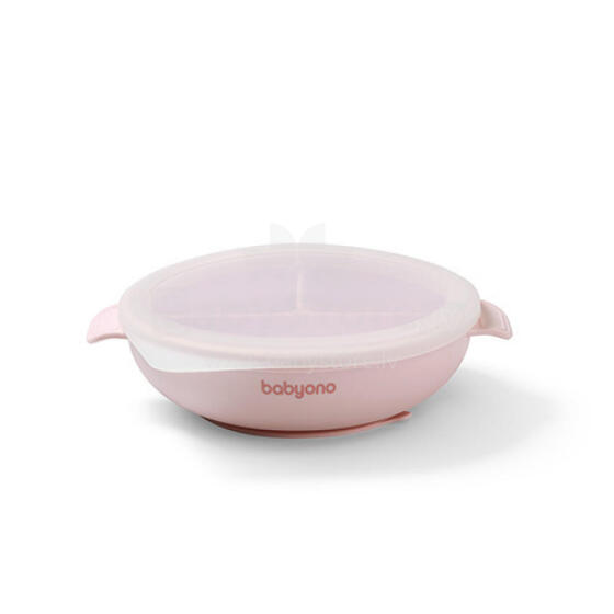 1661/02 SILICONE PLATE WITH SUCTION CUP AND COVER PINK