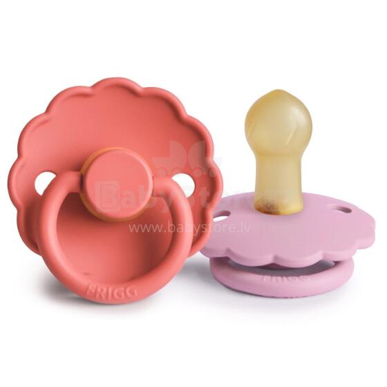 Frigg Daisy Round Latex Art.101597 Poppy/Lupine Pacifier (nipple) made of 100% natural rubber 0-6 months (2 pcs.)