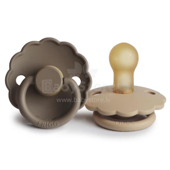 Frigg Daisy Round Latex Art.76221417 Croissant/Portobello Pacifier (nipple) made of 100% natural rubber 0-6 months (2 pcs.)
