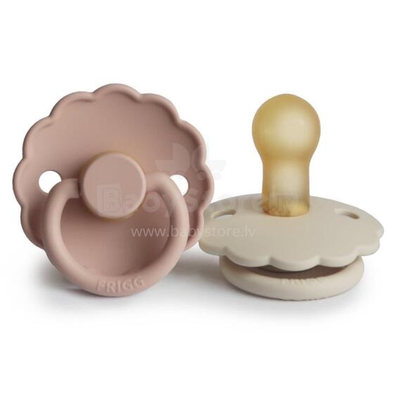 Frigg Daisy Round Latex Art.76221414 Blush/Cream Pacifier (nipple) made of 100% natural rubber 0-6 months (2 pcs.)