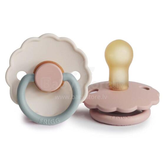 Frigg Daisy Round Latex Art.76221485 Blush/Cotton candy Pacifier (nipple) made of 100% natural rubber 0-6 months (2 pcs.)