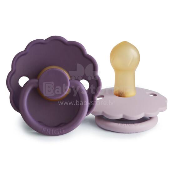 Frigg Daisy Round Latex Art.101939 Violet Dream/Soft Lilac Pacifier (nipple) made of 100% natural rubber 6-18 months (2 pcs.)