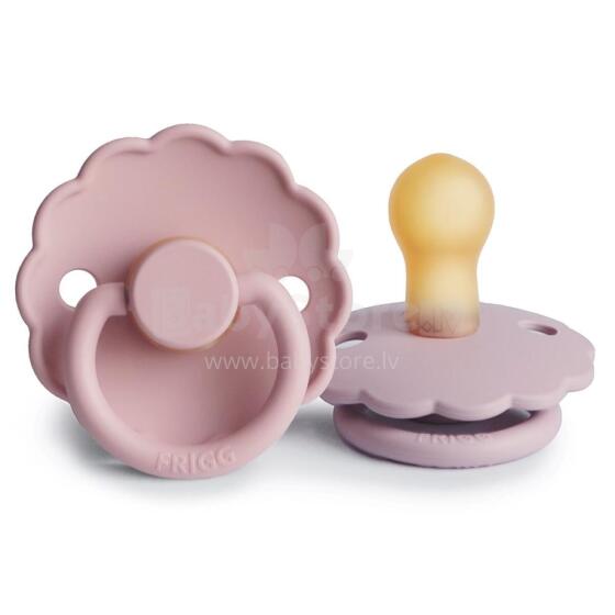 Frigg Daisy Round Latex Art.100459 Baby Pink/Soft lilac Pacifier (nipple) made of 100% natural rubber 6-18 months (2 pcs.)